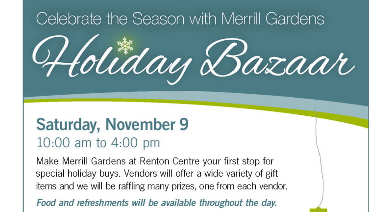 Holiday Bazaar Nov 9 Merrill Gardens Kirkland Reporter