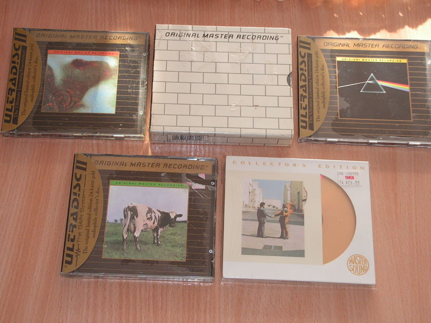 Pink Floyd - 5 titles - 24 karat gold discs MFSL, Mastersound 24 kt gold
