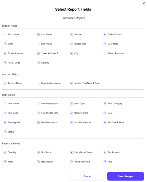 global purchases fields