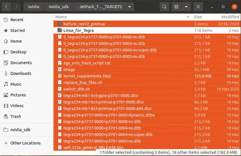 BSP files moved in target HW image folder