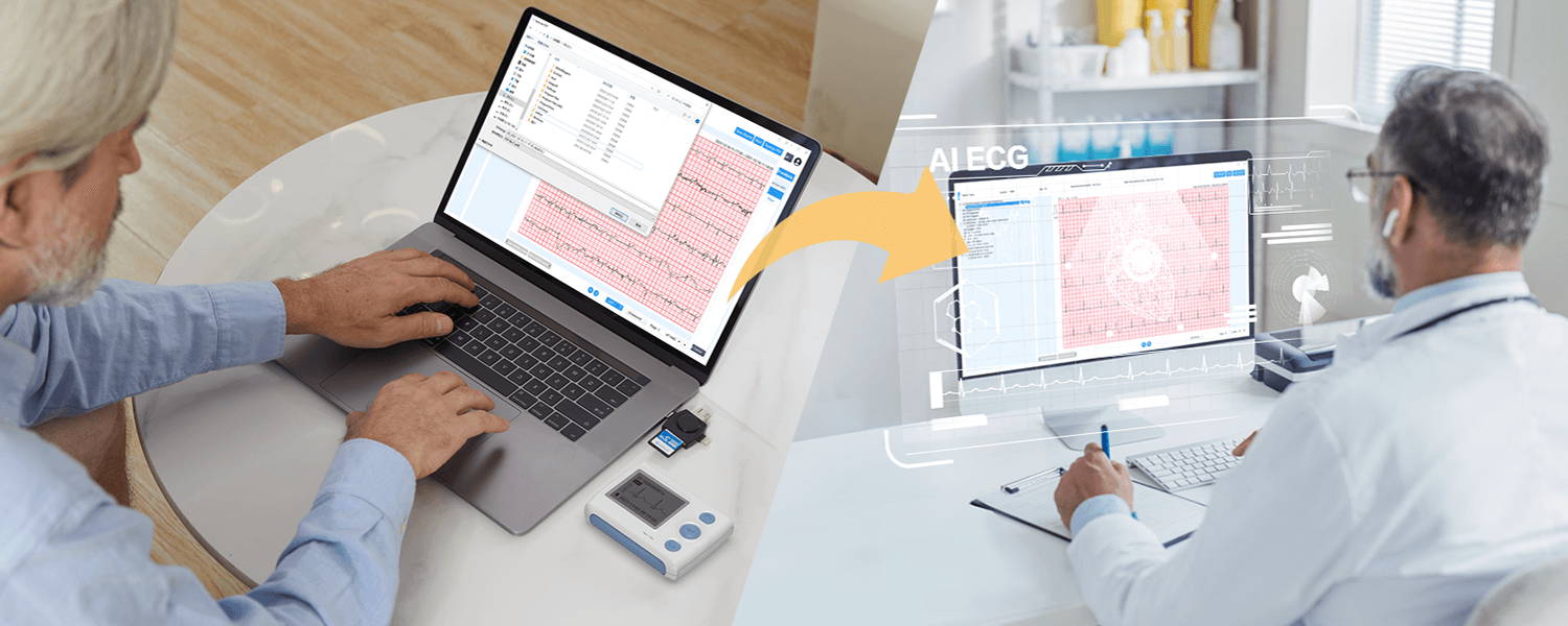 record 24-hour ecgs and share ecg reports with doctor
