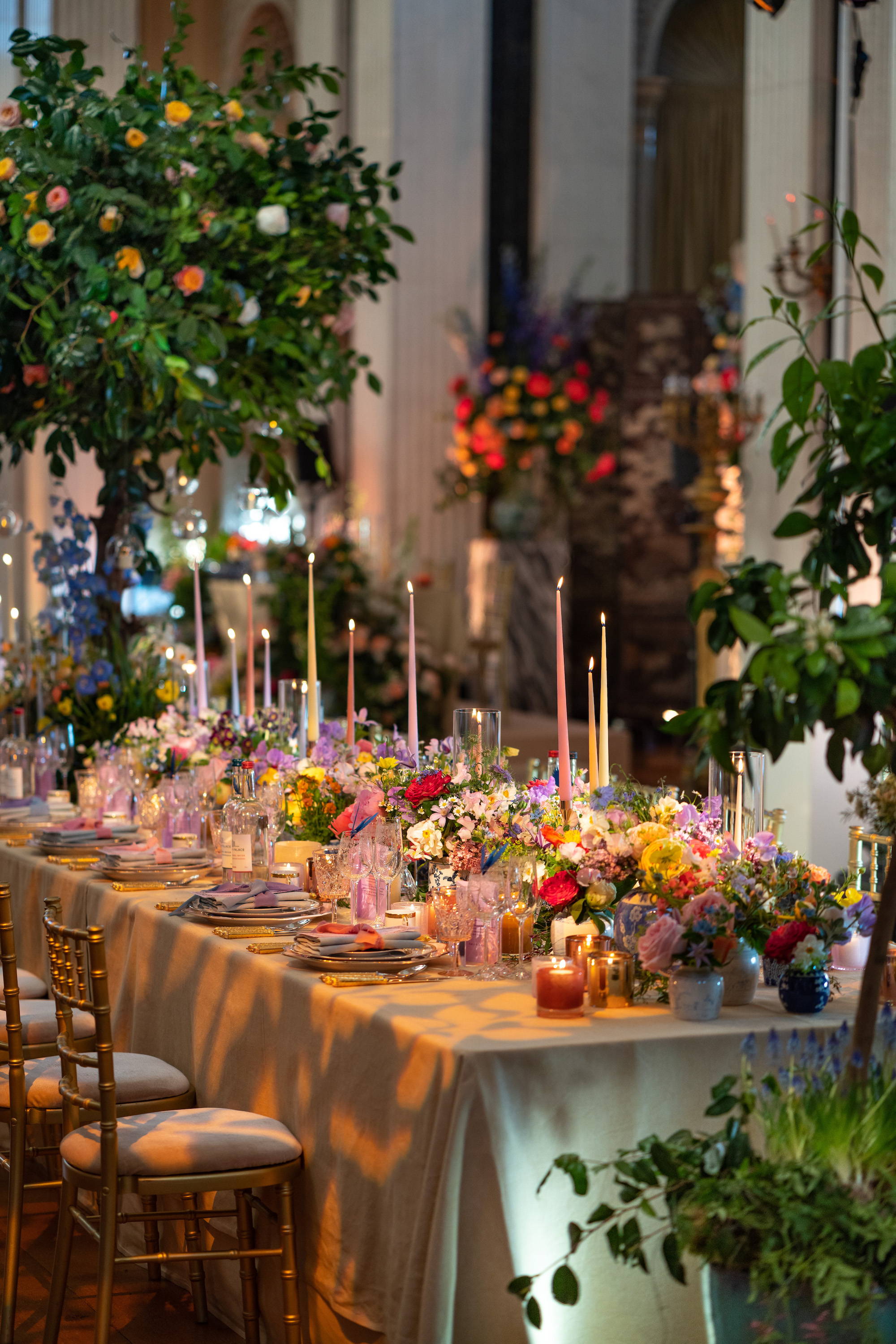 Wild at Heart Wedding Breakfast Flowers at Blenheim Palace