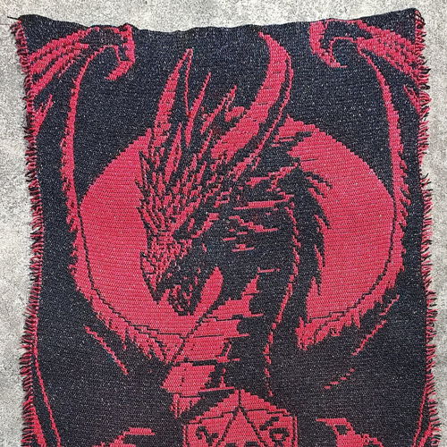 Draconic Dice | Dragon Overlay Mosaic Crochet Blanket PDF Pattern