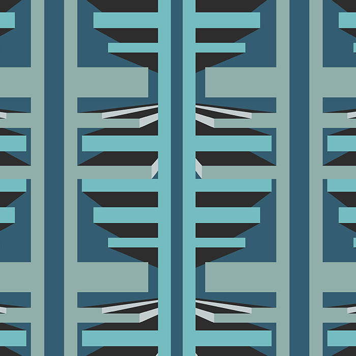 blue funky geometric wallpaper pattern image