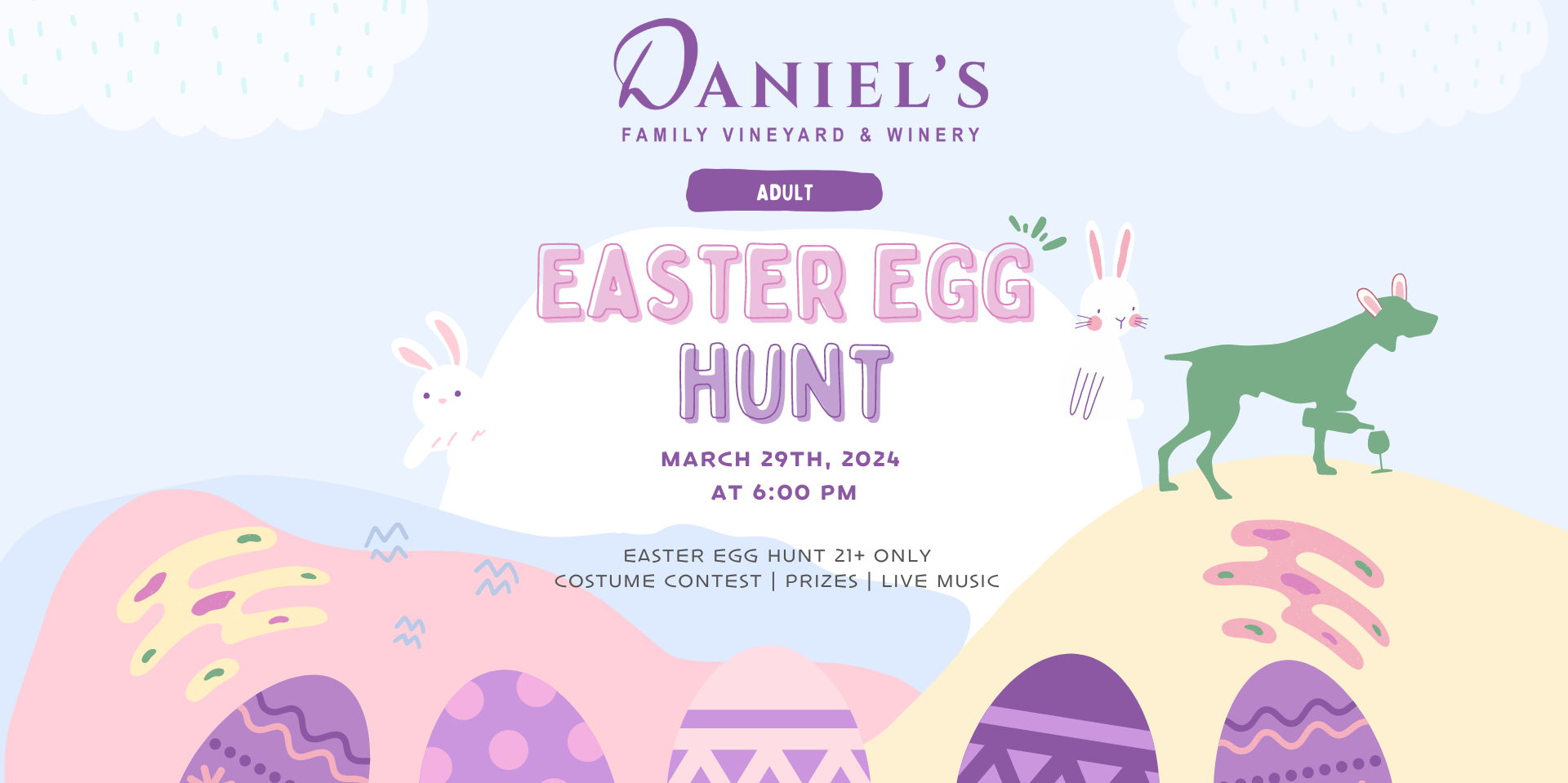 Adult Easter Egg Hunt at Daniel's Vineyard promotional image