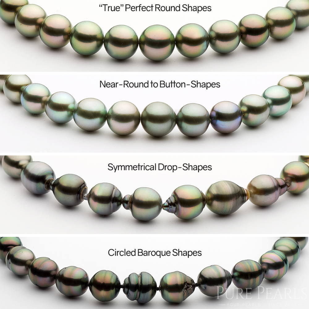 Tahitian Pearl Shapes: Round to Baroque Pearls