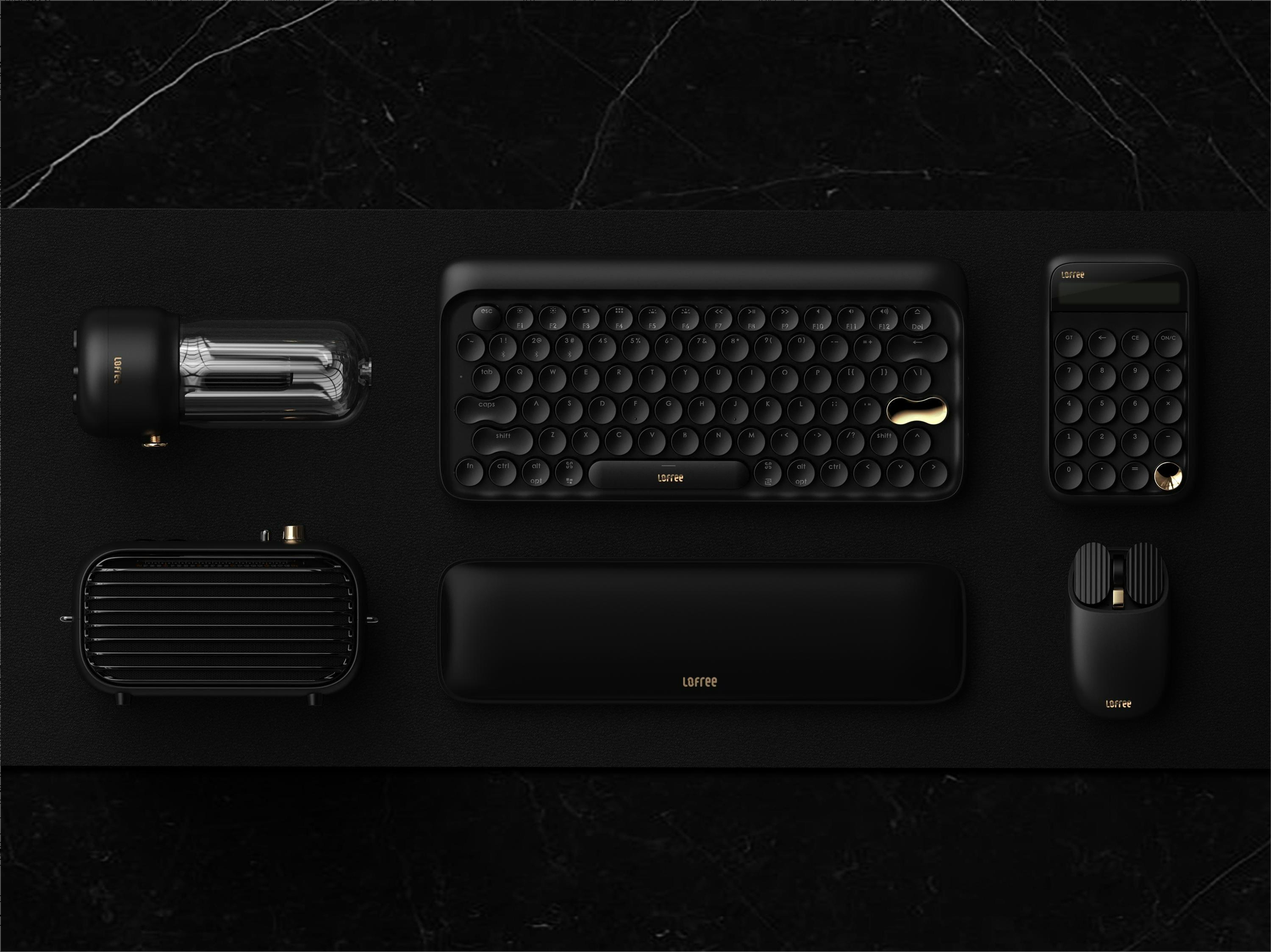 LOFREE DOT Mechanical Keyboard Black Gold Collection