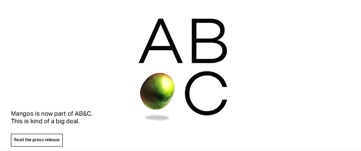 Screenshot of Mangos Agency, from the advertising & marketing agency websites collection.