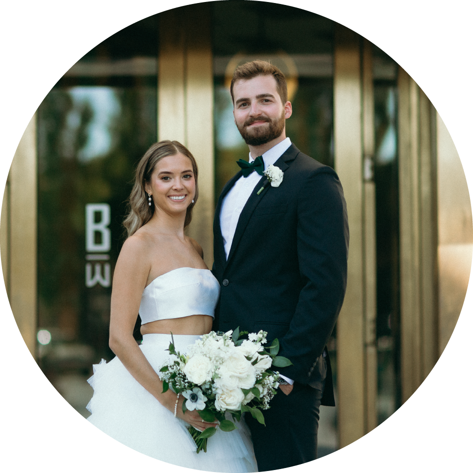 Megan & Brandon post wedding photo.