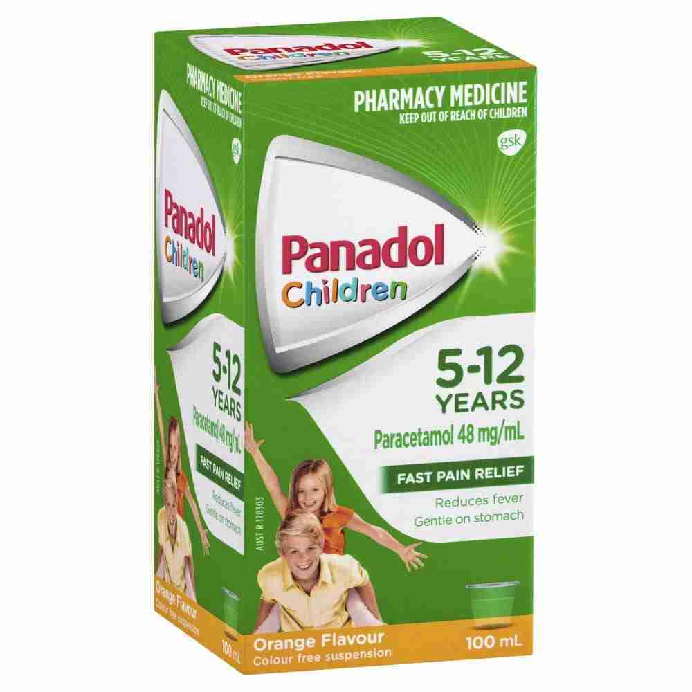Panadol Children 5-12 years Colourfree Suspension, Orange Flavour, 100ml