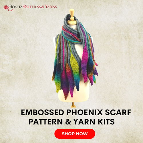Embossed Phoenix Scarf Pattern PDF