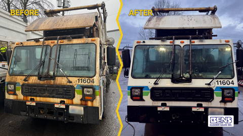 Removing Rust from Trash Truck