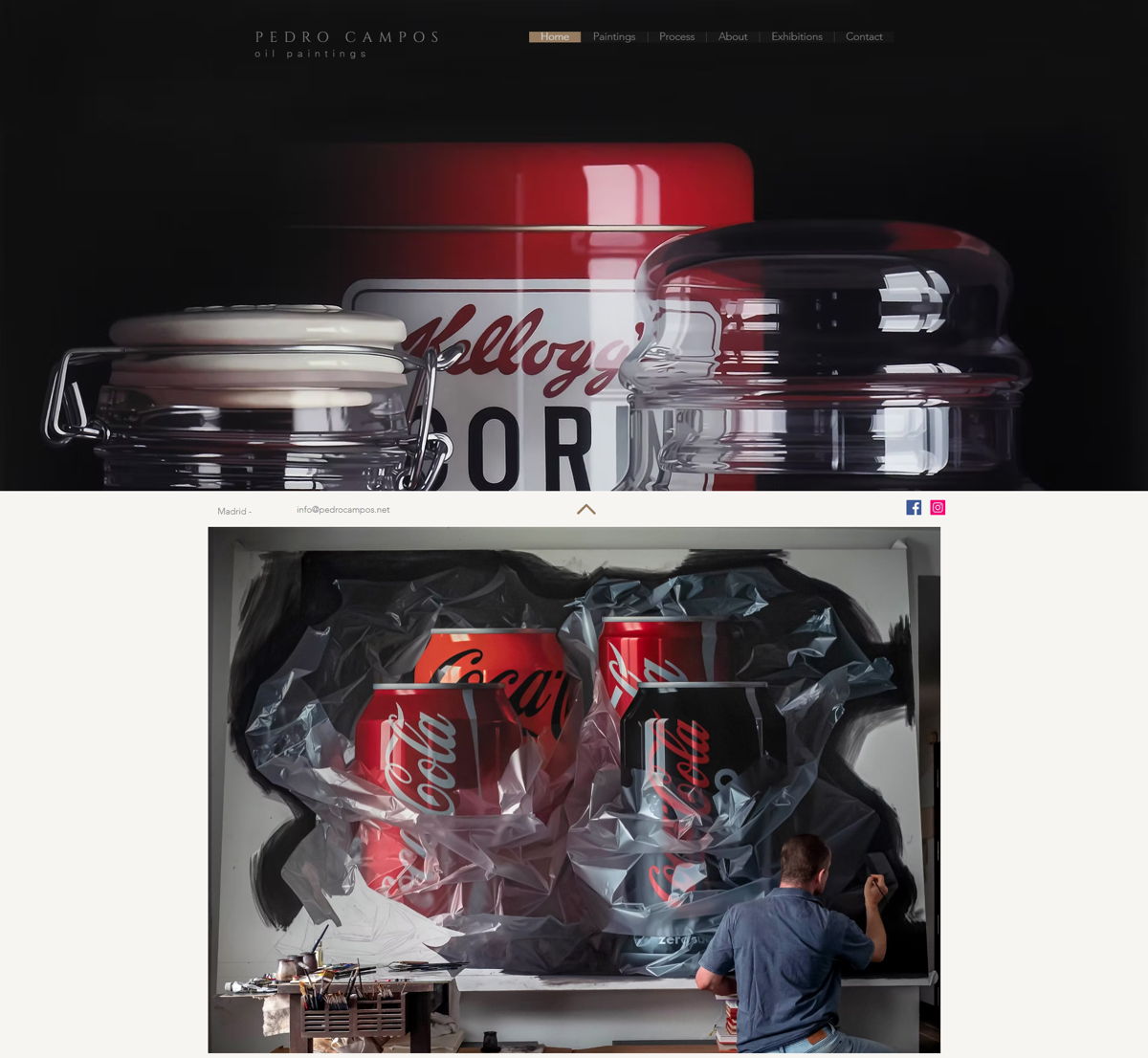 Screenshot of pedro campos, from the wix portfolio website examples collection.