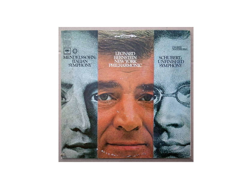 Columbia 2-Eye/Bernstein/Schubert - Unfinished Symphony, Mendelssohn Italian Symphony / VG+