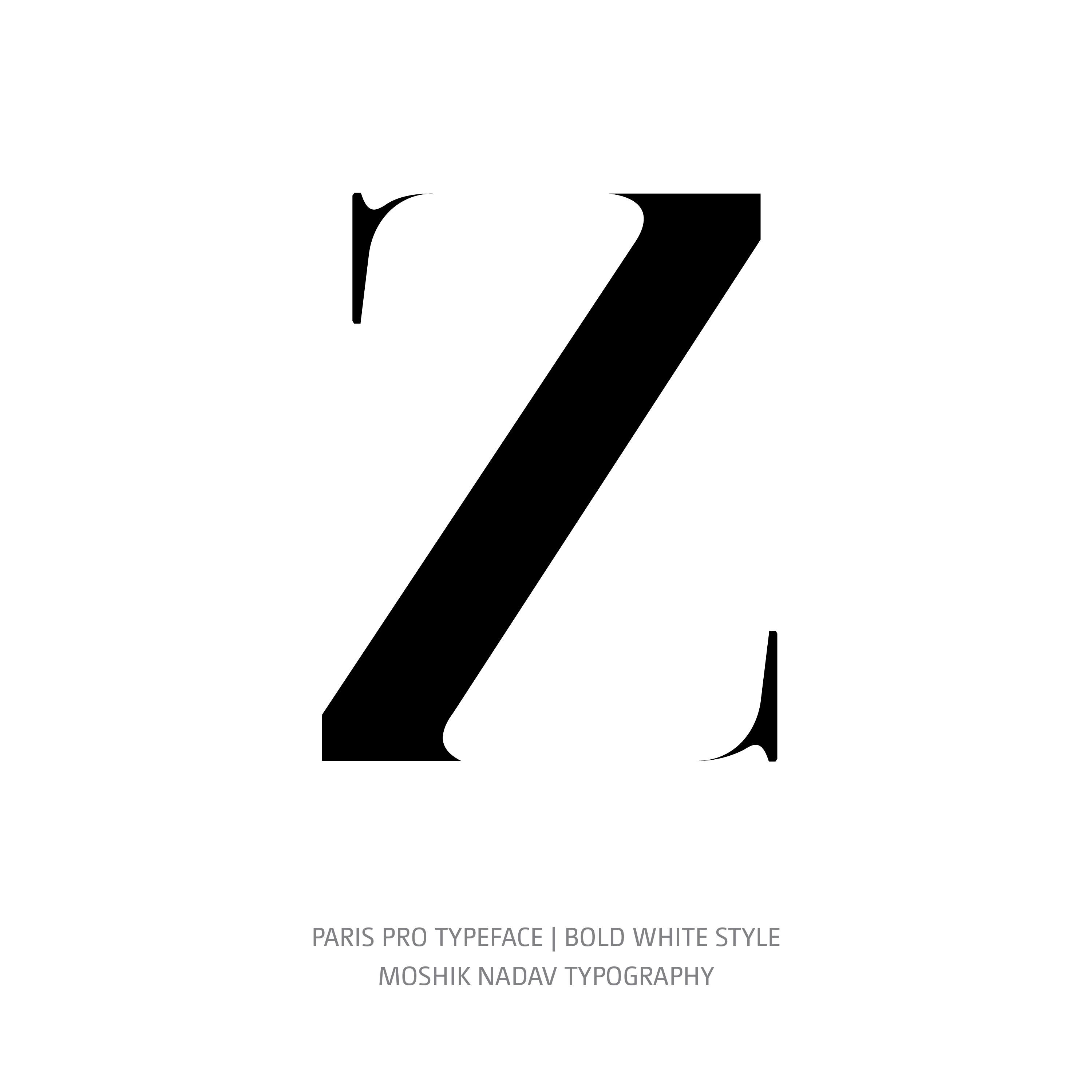 Paris Pro Typeface Bold White Z
