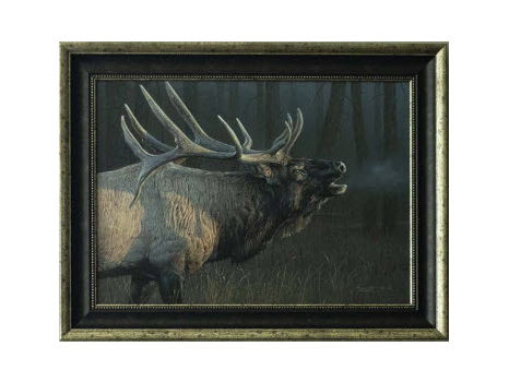 Reveille by Dan Smith Elk Framed Canvas Print