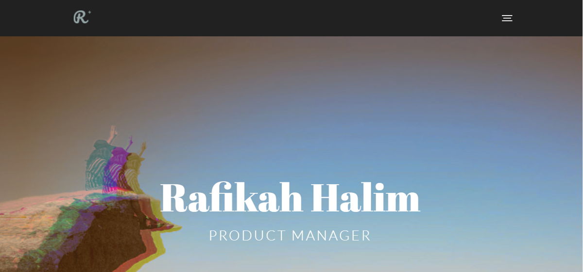 Screenshot of Rafikah Halim, from the simple & minimal websites collection.