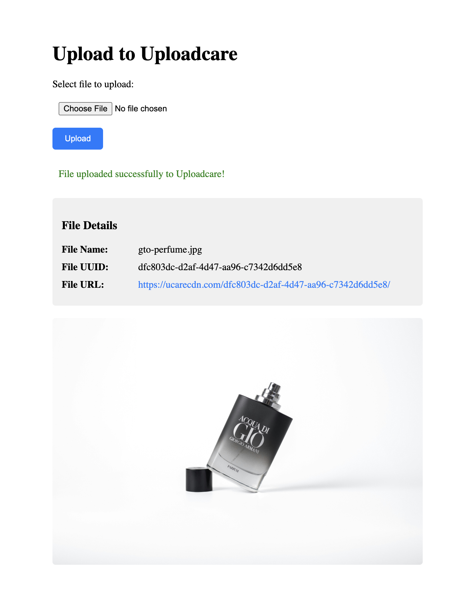 Uploadcare File Upload Form
