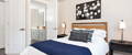 A staged bedroom at The Carter.