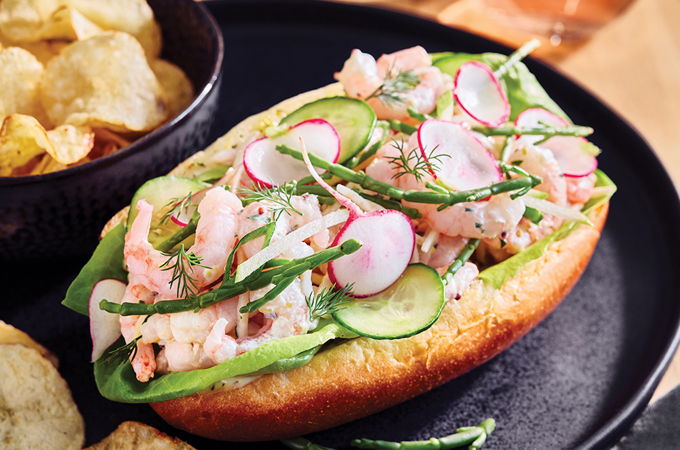 Guédilles aux crevettes nordiques