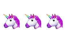 3 unicorn emojis.