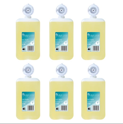 Livi Activ Antimicrobial foam soap 6 X 1L Carton S100