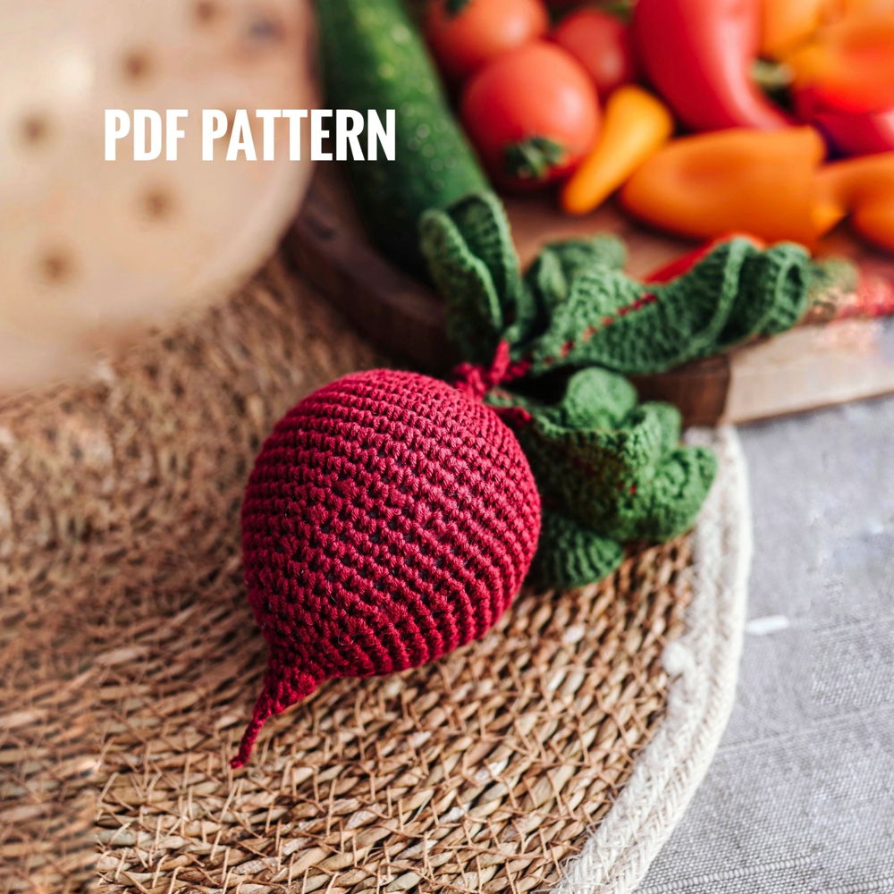 BEETROOT Crochet Pattern PDF - Amigurumi Food Crochet Play Food Crochet Vegetables Red Beet Food Pattern Amigurumi Patterns Crochet Tutorial