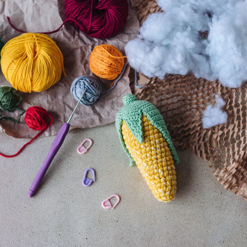 MAÏS Haakpatroon - Boerderij Haak Voedsel Patroon Speel Voedsel Kinderen Doen alsof Spelen Amigurumi Groenten Eenvoudig Haakpatroon Maïs Speelgoed