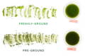 Comparing colors between pre-ground and freshly ground matcha