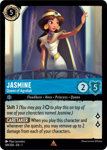 Jasmine card from Disney's Lorcana: The First Chapter.
