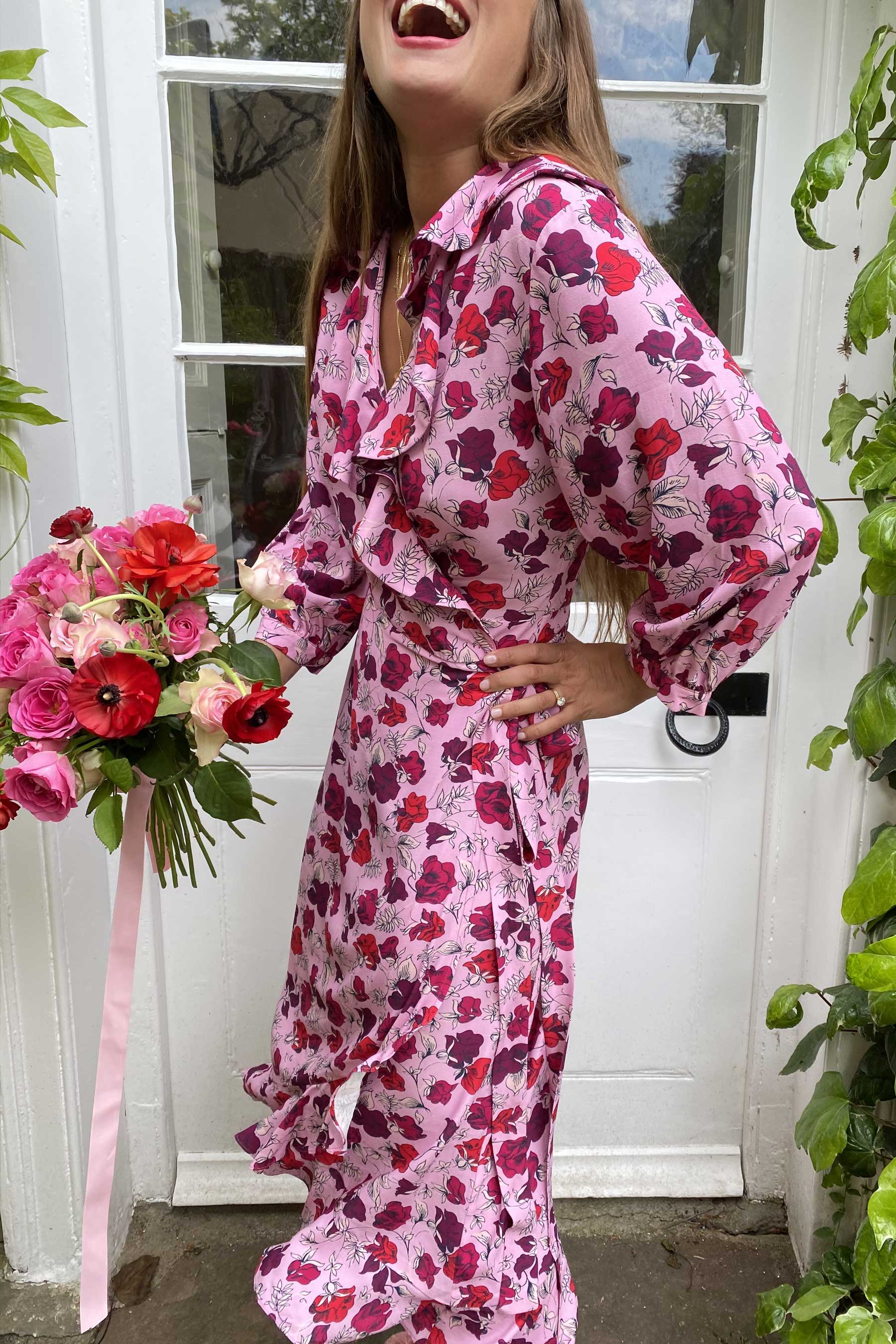 Rowan Blossom in Josephine Wrap Dress Dakota Plum Dakota Plum