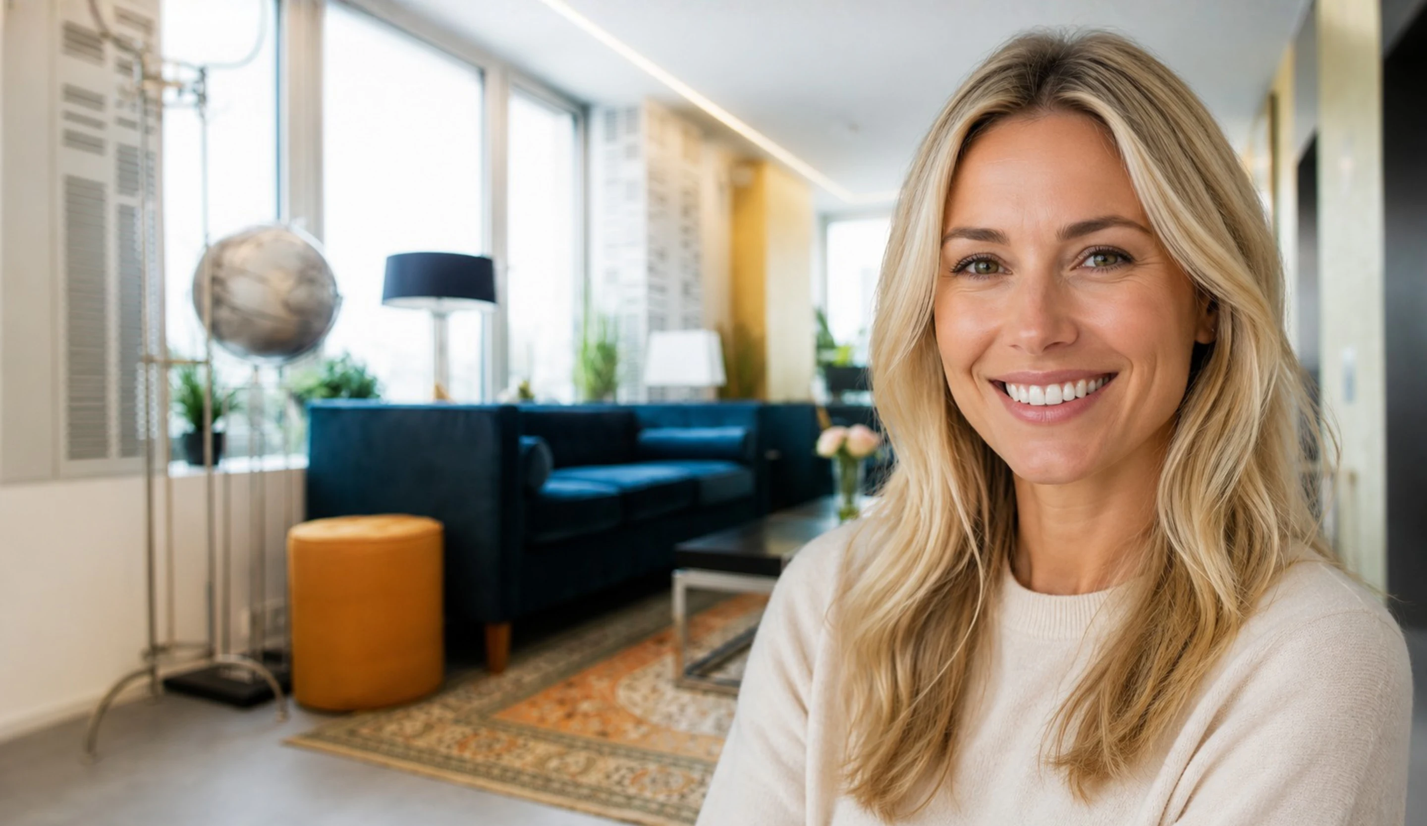 happy woman smiling