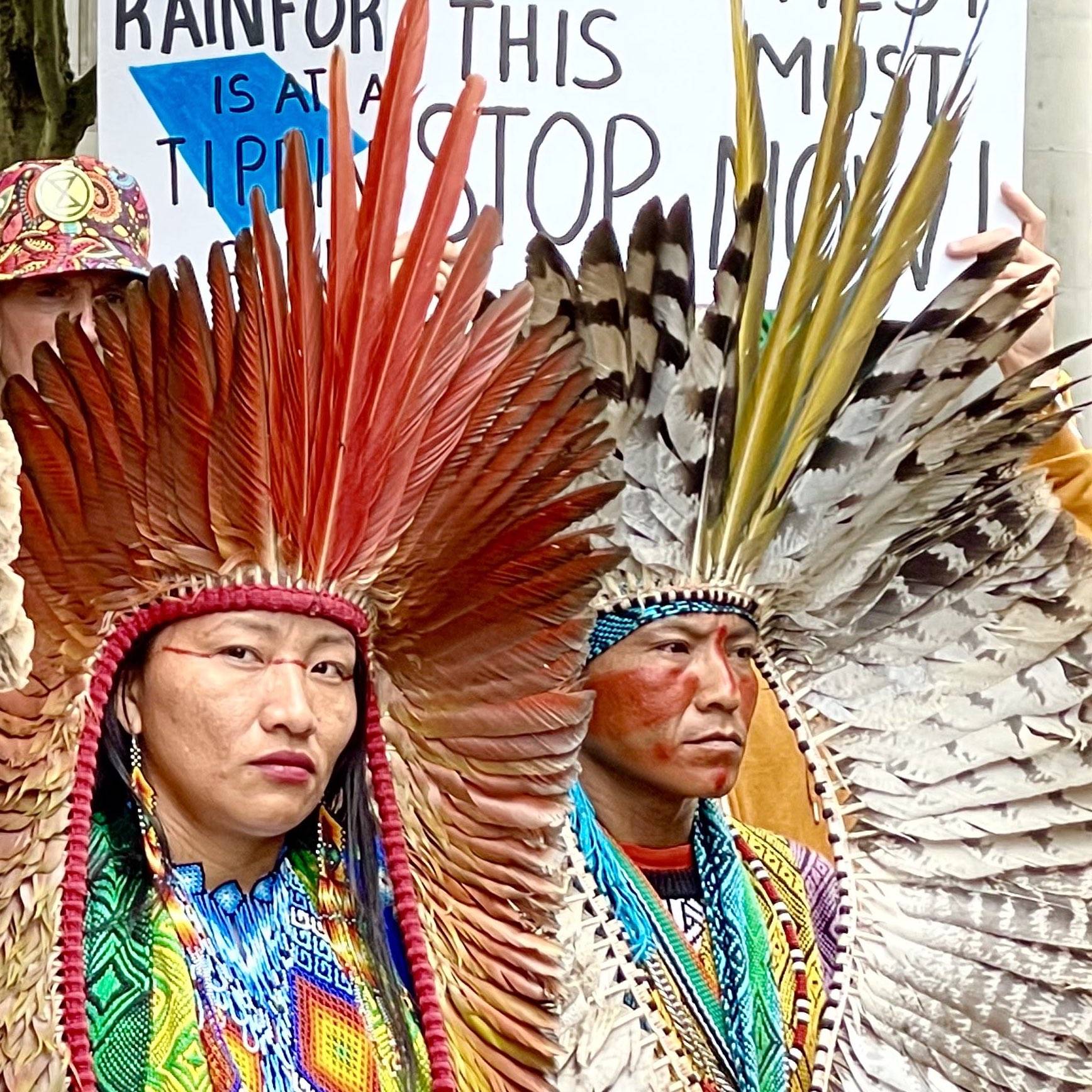 Huni Kuin members at the Brazilian Embassy