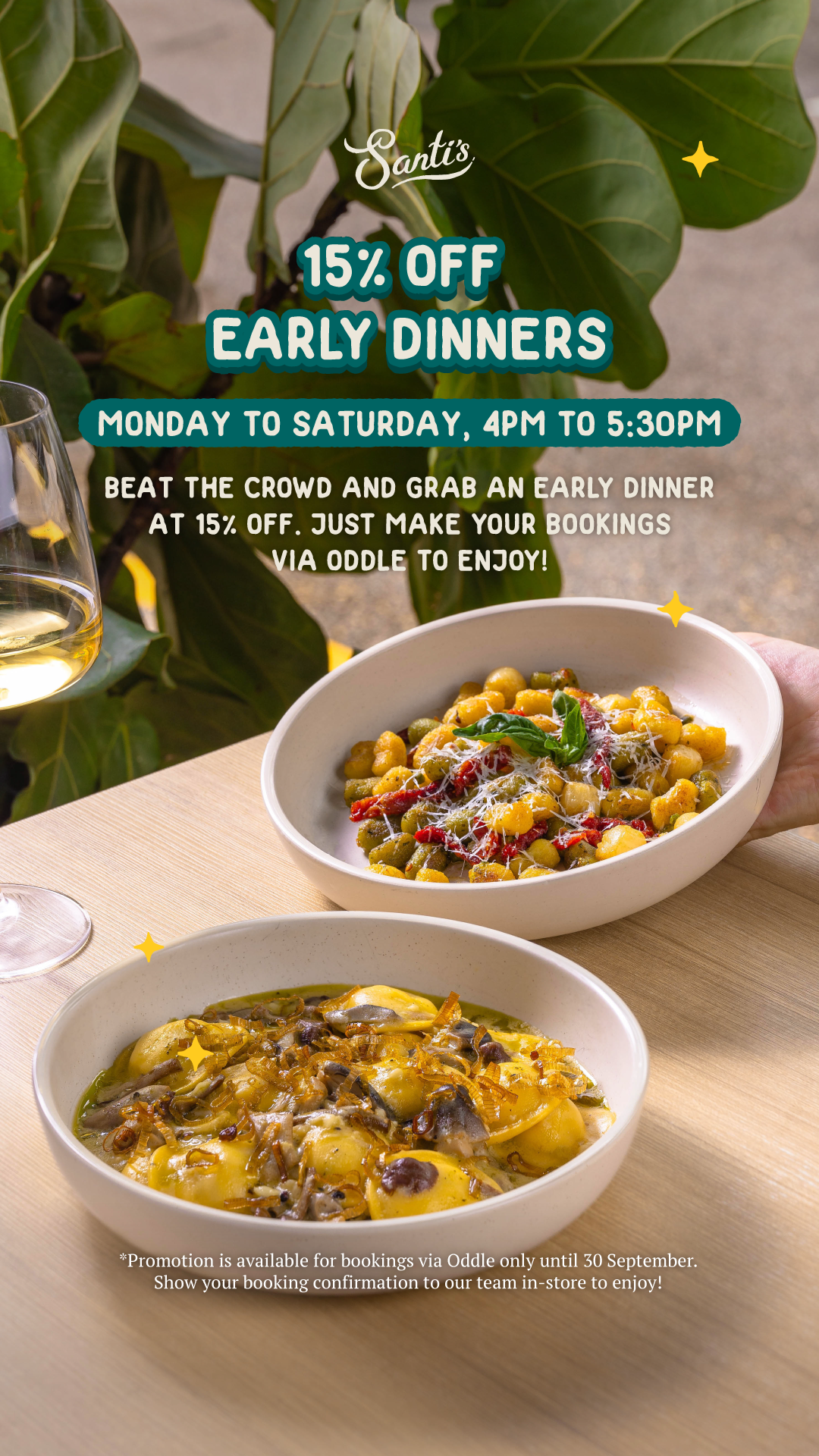 15% Off Early Dinners