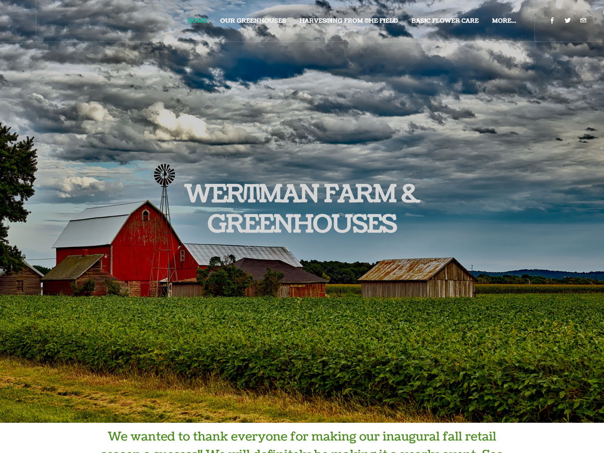 Screenshot of Wertman Farm, from the food websites collection.