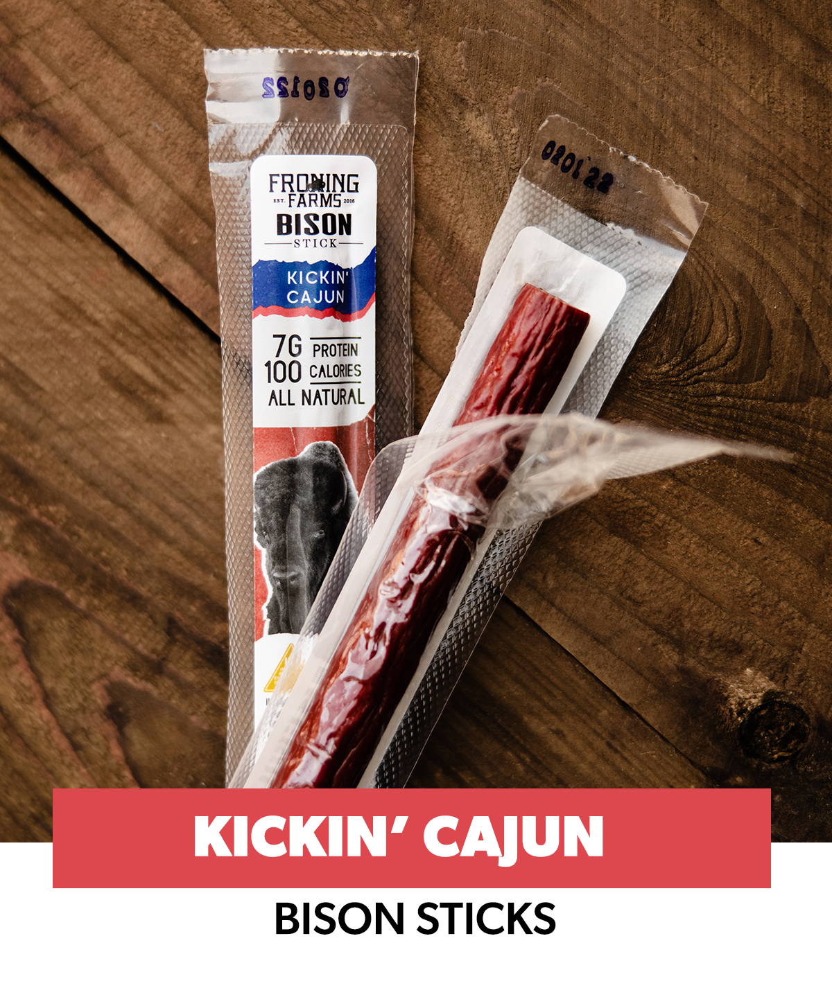 Froning Farms Bison Sticks Kickin' Cajun Flavor