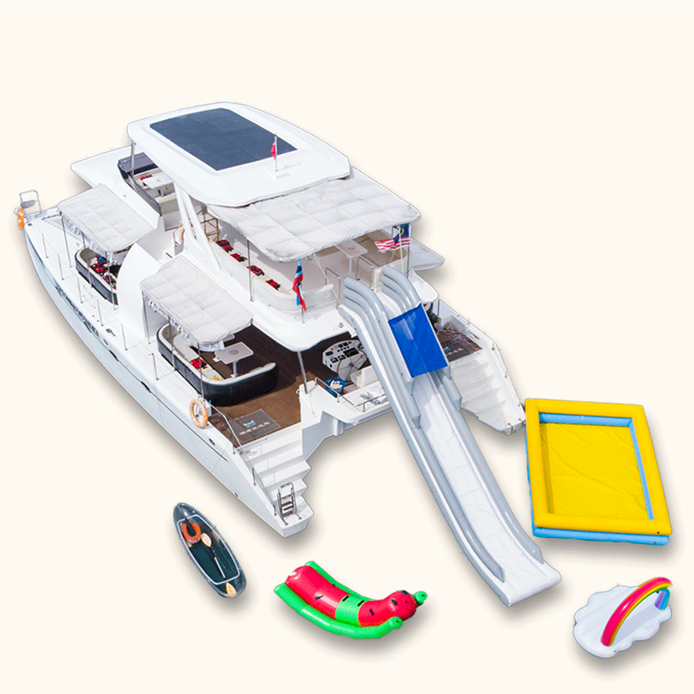 Party Boat Kota Kinabalu with float toys