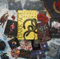 Dark Age Hangover Box includes Dark Age Hardcover by Pierce Brown, Unicorn Ares Enamel Keychain, Sophocles Enamel Pin, Character Cards, Collector's Coin, Howler's Air Freshener, Scythe Iron-On Patch, Satin Booksleeve, Car Coaster Set, Power Bank, and  red Darrow & Gold Darrow Book Stickers. 