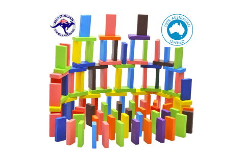 Mini wooden building blocks,120 Piece 12 Colours, made from New Zealand Pine block building toy - Image 4