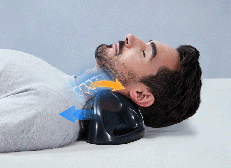 Neck traction massager