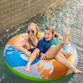 Mother and son enjoying pool time.