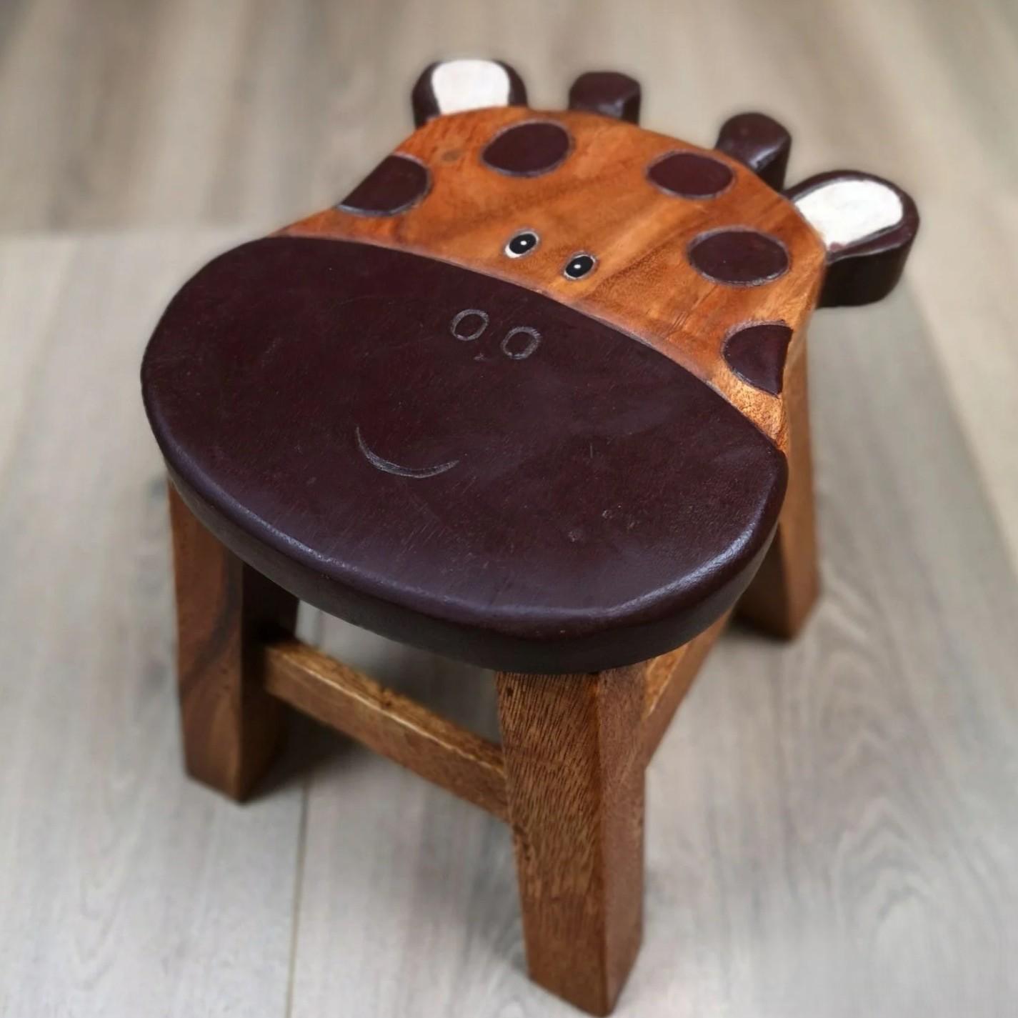Kids Chair Wooden Stool Animal GIRAFFE Theme Children’s wood Chair Toddlers Stepping