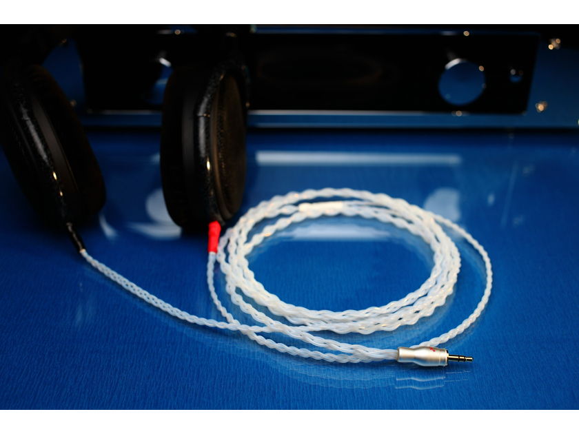 Pure Solid Silver Sennheiser HD600 & Momentum  upgrade cable by Lavricables