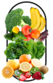 A compilation of fruits and vegetables that contains L-Glutathione