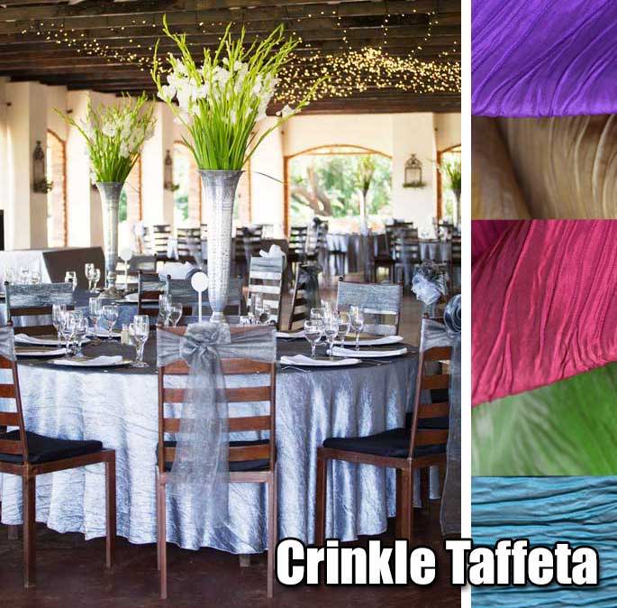 crinkle taffeta tablecloths