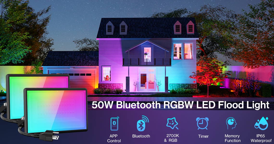 Color Chaning RGBW Flood Lights Bluetooth