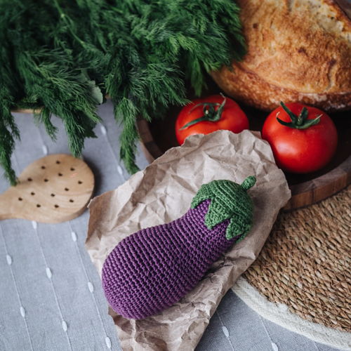 AUBERGINE Amigurumi Patroon PDF Haak Voedsel Patroon Speel Voedsel Amigurumi Aubergine Haak Speel Voedsel Voedsel Haakpatroon Groente Haak