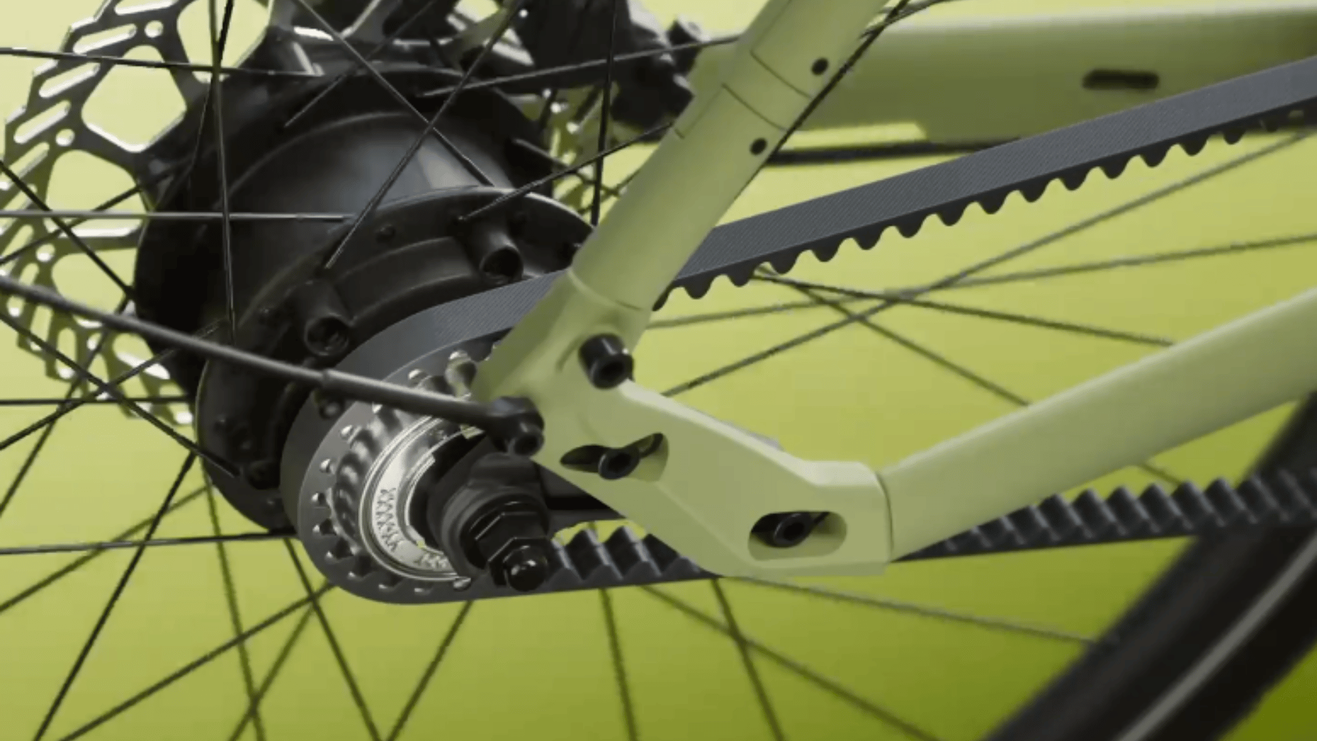 elektrische fiets met riemaandrijving