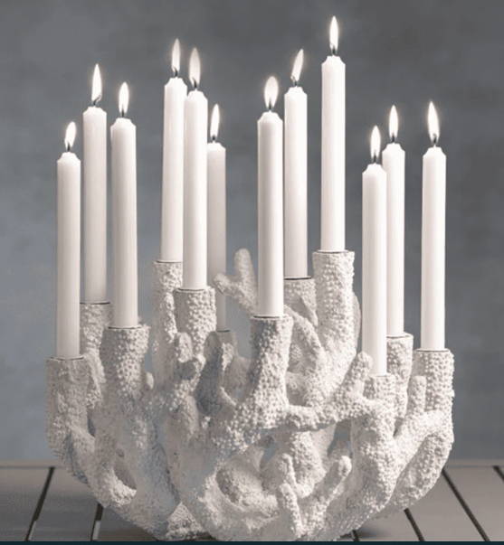 white coral candle holder