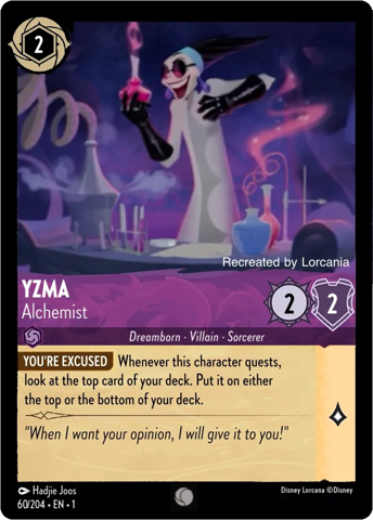 Yzma card from Disney's Lorcana: The First Chapter.